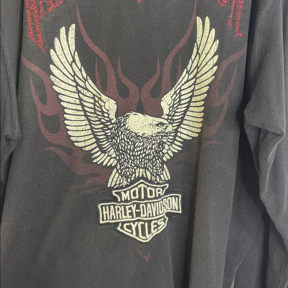 Harley-Davidson Black Long Sleeve Shirt with Red Logo